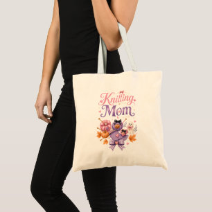Bolsa Tote Saca de Malha de Halloween para Mãe