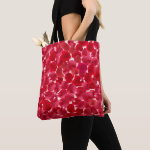 Bolsa Tote Saca de mão com padrão de rosa vermelha romântica