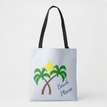 Saca de mão Cute Palm Tree Beach Please