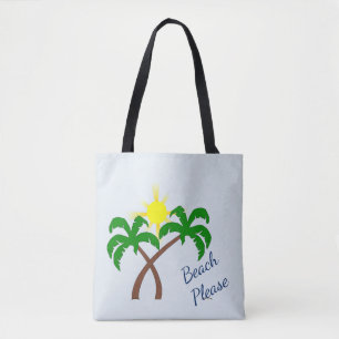 Bolsa Tote Saca de mão Cute Palm Tree Beach Please