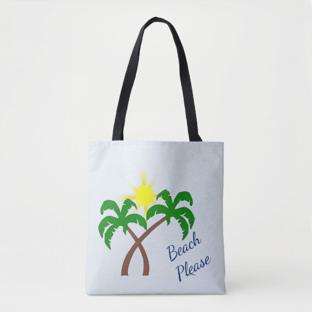 Bolsa Tote Saca de mão Cute Palm Tree Beach Please (Frente)