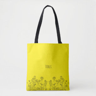 Bolsa Tote Saca de mão de design floral botânico elegante