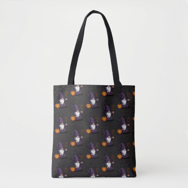Bolsa Tote Saca de mão de Gnome de Halloween (Frente)