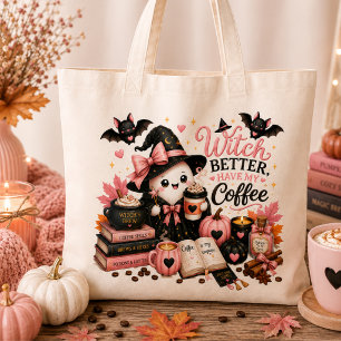 Bolsa Tote Saca de mão de Halloween com Fantasma e Abóbora de