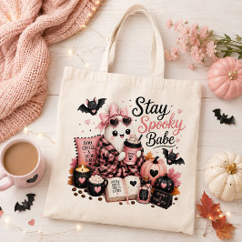 Bolsa Tote Saca de mão de Halloween com Fantasma e Abóbora de
