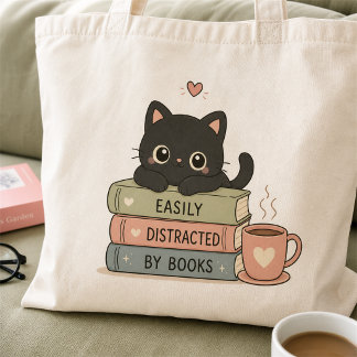 Bolsa Tote Saca de mão facilmente distraída por livros adoráv