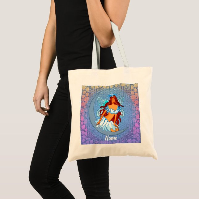 Bolsa Tote Saca de mão Fada da Lua Noturna Azul (Frente (produto))