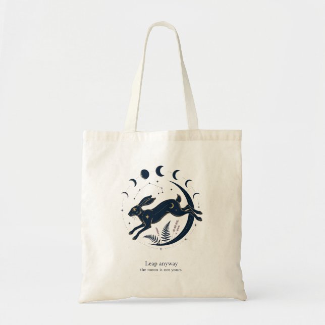 Bolsa Tote Saca de mão Leaping Hare Moon Phase Star Chart (Frente)