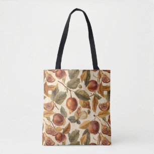 Bolsa Tote Saca de mão Lush Plums & Fig Leaf Florais Artíst
