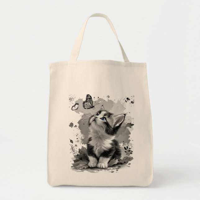 Bolsa Tote Saca de mão Mia do Gato Fofo (Frente)