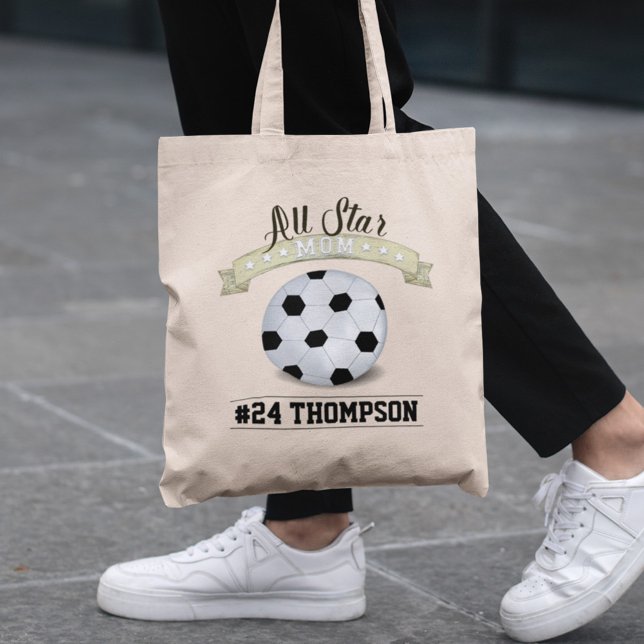 Bolsa Tote Saca de mão personalizada para a mãe de futebol su (Criador carregado)