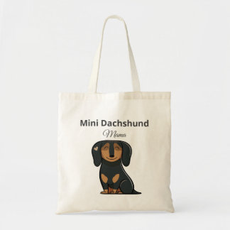 Bolsa Tote Saca de mão presente para mamãe de Dachshund Minia