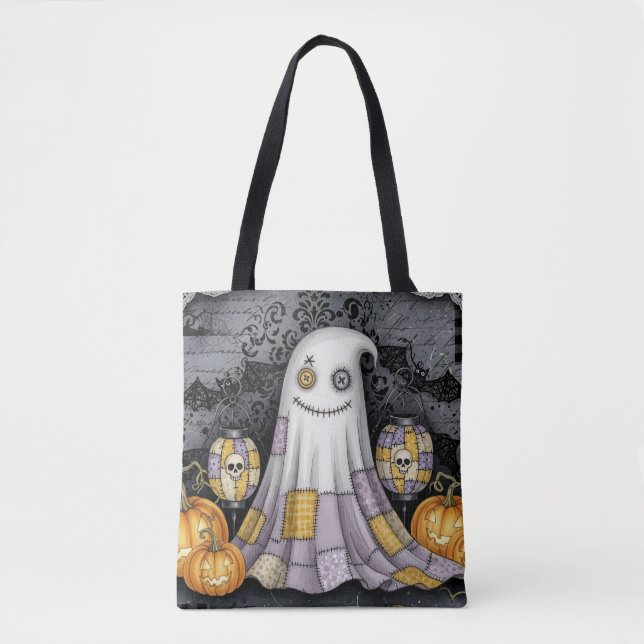 Bolsa Tote Saca de Mãos Assustadoramente Fofa com Fantasma de (Frente)