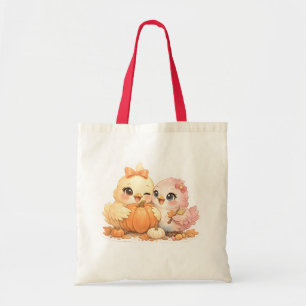 Bolsa Tote Saca de Mãos de Halloween Amigos Pássaros Fofos