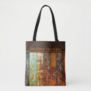 Bolsa Tote Saca de Mãos Tesouros do Antigo Cais. Estilo desga