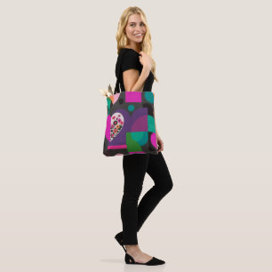 Bolsa Tote Saca de Moda Botânica Rosa Vibrante