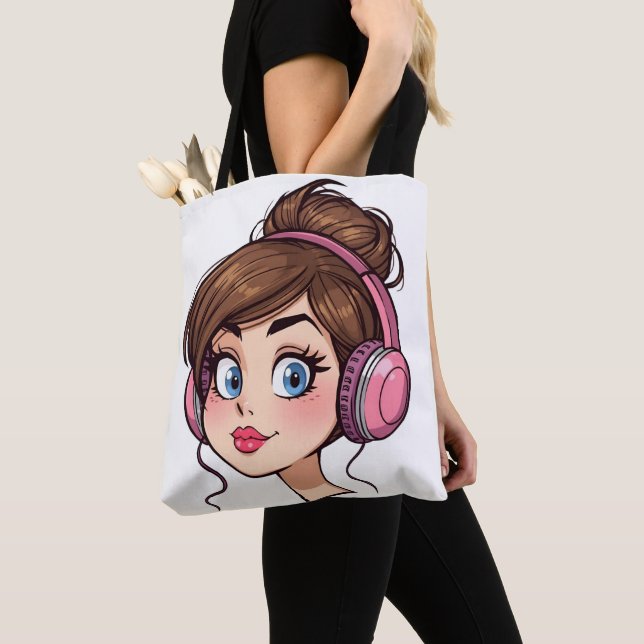 Bolsa Tote Saca de mulher de desenho animado (Close Up)