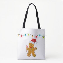 Saca de Natal Adorável Homem de Biscoito