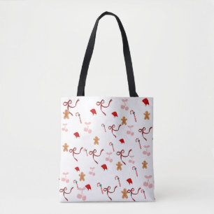 Bolsa Tote Saca de Natal de Pão de Mel Fofo e Sedutor