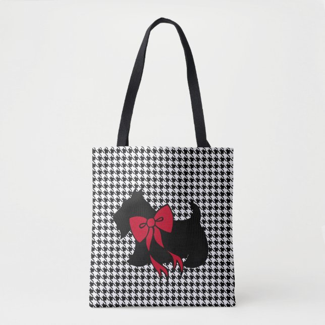 Bolsa Tote Saca de Natal do Terrier Escocês (Frente)