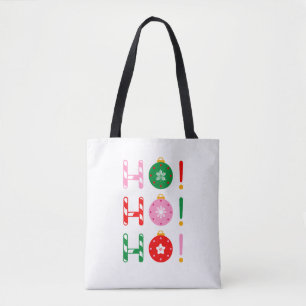 Bolsa Tote Saca de Natal Ho Ho Ho Festiva Fofa