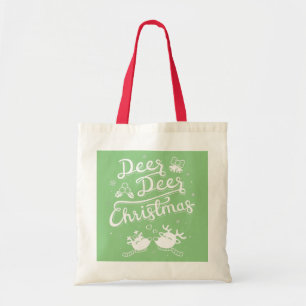 Bolsa Tote Saca De Natal Típografia Cerveja Veado Fofo
