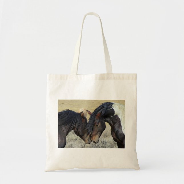 Bolsa Tote Saca de orçamento de cavalo romântico (Frente)
