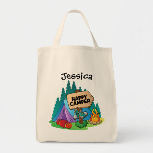 Bolsa Tote Saca de orçamento Feliz Acampador