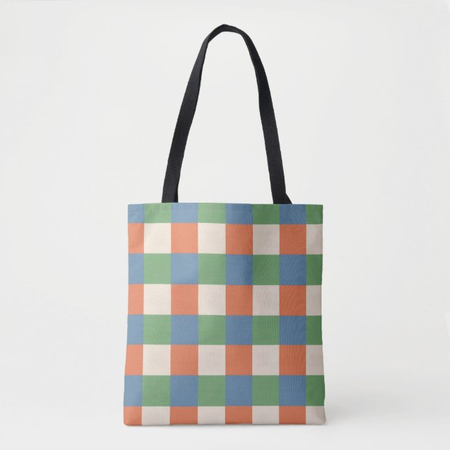 Bolsa Tote Saca de Plaid de Outono (Frente)