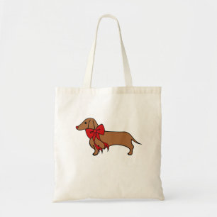 Bolsa Tote Saca de Presente de Natal para Cachorro Salsicha