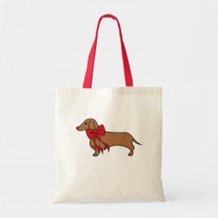 Bolsa Tote Saca de Presente de Natal para Cachorro Salsicha
