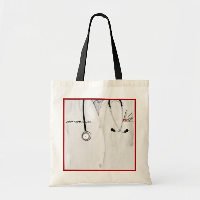 Bolsa Tote Saca de Presente Personalizada para Médico (Frente)