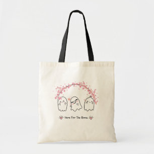 Bolsa Tote Saca de Truque ou Trate de Fantasma Rosa Fofo Hall