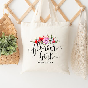 Bolsa Tote Saca Floral de Buquê de Flores Menina