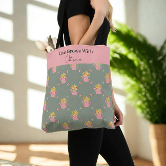 Bolsa Tote Saca Floral Personalizado Amor Cresce Com Você