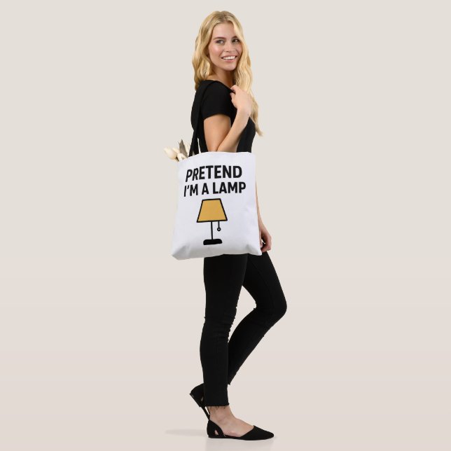 Bolsa Tote Saca Fofa Ilustrada 'Finja Que Sou Uma Lâmpada' (No(a) Modelo)