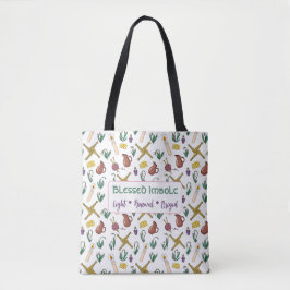 Bolsa Tote Saca Imbolc com Padrão Sazonal Pagão e Brigid