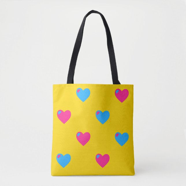 Bolsa Tote Saca Pan Pride Corações (Frente)