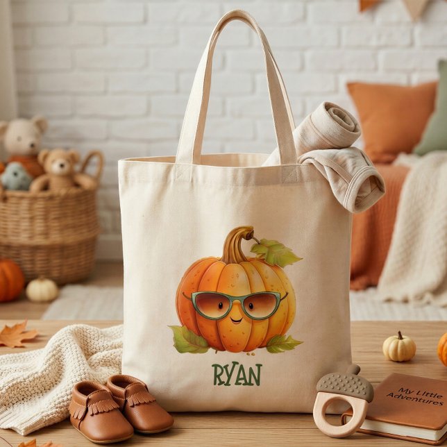Bolsa Tote Saca Personalizada de Abóbora Fofa de Outono (Criador carregado)