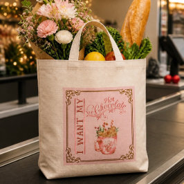 Bolsa Tote Saca Personalizada de Chocolate Quente de Natal Ro