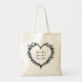 Bolsa Tote Saca Personalizada Elegante Coração Floral