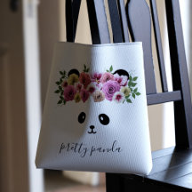 Saca Personalizada Menina Urso Panda Fofo Branco