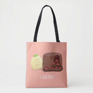 Bolsa Tote Saca Pun do Bolo de Chocolate e Sorvete de Baunilh