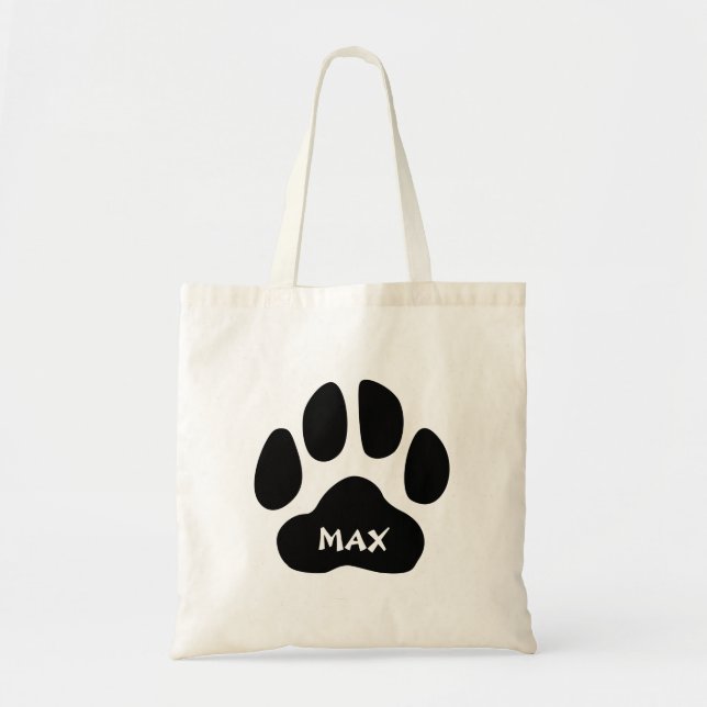 Bolsa Tote Saca Tote com Pegada de Pata Fofa e Nome (Frente)