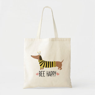 Bolsa Tote Saca Tote de Dachshund Feliz Abelha