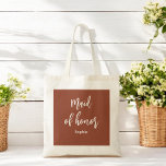 Bolsa Tote Saca Tote Marrom Terracota de Dama de Honra<br><div class="desc">Saca Tote Terracota Marrom e Branco de Dama de Honra para Casamento,  Festa de Noivado,  Chá de Noiva,  Festa de Despedida de Solteira. Confira mais produtos com este design na coleção abaixo.</div>
