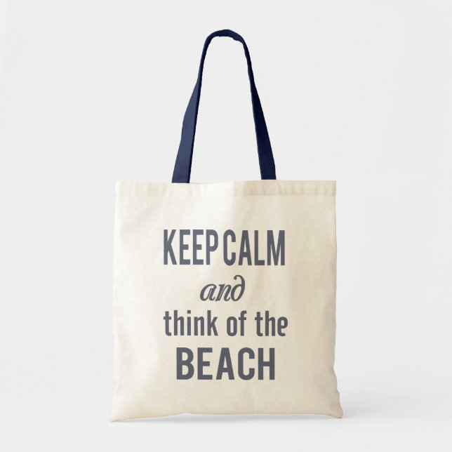 Bolsa Tote Saca Zazzle Keep Calm Praia (Frente)