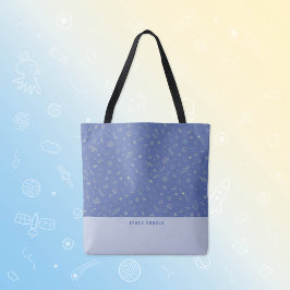 Bolsa Tote Saciola Espacial Azul Lavanda Nome Personalizado