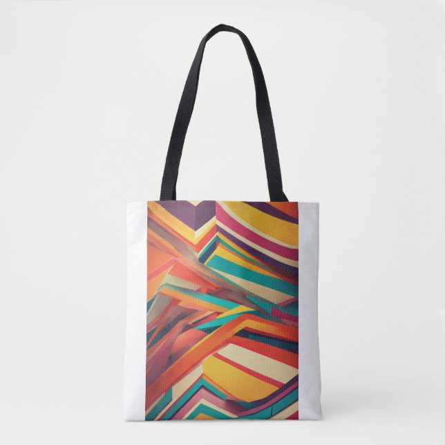 Bolsa Tote Saco "Abstrato Geométrico Vibrante" (Frente)