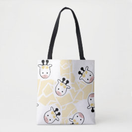 Bolsa Tote Saco Adorável de Vaca Kawaii - Fazenda Pastel